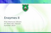 Enzymes II - Doctor 2018€¦ · If two enzymes, in different pathways, compete for the same substrate, then knowing the values of Km and Vmax for both enzymes permits prediction