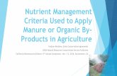 Hudson Minshew, NRCS: “Nutrient Management Criteria used ... · Hudson Minshew, State Conservation Agronomist USDA Natural Resources Conservation Service California California Bioresources