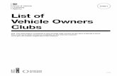 List of Vehicle Owners Clubs - s3-eu-west-1.amazonaws.com...V765/1 11/13 List of . Vehicle Owners Clubs. N.B. The information contained in this booklet was correct at the time of going