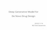 Deep Generative Model for De Novo Drug Designkanai/seminar/pdf/Lit_K_Sasamoto_M2.pdf · 2020-01-15 · De novo design cycle “Synthesis” … molecule generation “Virtual Assay”