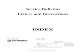 INDEX OF SERVICE BULLETINS, LETTERS AND INSTRUCTIONS Index of SB … · Service Bulletins Letters and Instructions INDEX SSP-112-10 May 2020 652 Oliver Street Williamsport, PA 17701