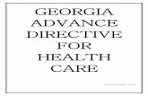 'GEORGIA ADVANCE DIRECTIVE FOR HEALTH CARE … · 4 INSTRUCTIONS The effect of the Georgia Advance Directive for Health Care Act on the Georgia Living Will and Georgia Durable Power