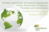 NYSEG and RG&E Emergency Response Power Restoration ... conferences/2015... · Service restoration is a complicated and methodical process • Rebuilding a severely damaged electricity