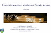 Protein Interaction studies on Protein Arrays Cahill 14-07-10.pdf · 7/10/2014  · Antibody array Antibody based arrays Array of proteins Assay Protein function •Antibody characterisation