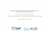 Environmental Laboratory Technical Advisory Committee ...€¦ · November 2, 2016 . NOTICE OF ENVIRONMENTAL LABORATORY TECHNICAL ADVISORY COMMITTEE (ELTAC) MEETING November 2, 2016