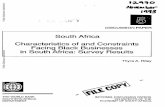 South Africa Characteristics of and Constraints Facing ...€¦ · and writing a most useful report summarizing the presentations and the ensuing discussion; and Elizabeth Forsyth,