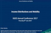 Income Distributions and Mobility · Income Mobility Transition Matrices Tracks the same taxpayer’s income decile at two points in time (creates a two year balanced panel) Measures
