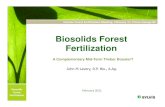 Biosolids Forest Fertilization - British Columbia · Interior Forest Fertilization Meeting February 17, Prince George BC Case Study -King County Summary • Biosolids fertilization
