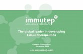 The global leader in developing LAG-3 therapeutics · LAG-3 therapeutics. 3. ... Market capitalisation based on ASX ordinary share price. For a detailed summary of all ... Reflects