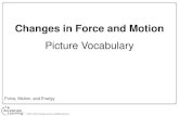 Changes in Force and Motion · Picture Vocabulary Force, Motion, and Energy. Resting Position Refers to an object remaining in the same spot relative to another object. Motion The