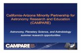 California-Arizona Minority Partnership for Astronomy Research …€¦ · • Observing starspots during transits of the GJ 1214b exoplanet • Spectroscopy and Photometry of Recent