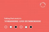 Taking Part 2016/17: YORKSHIRE AND HUMBERSIDE · 2018-06-25 · In 2016/17, 72.2% of adults in Yorkshire and the Humber had engaged in arts at least once in the past year. This was