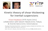 Kinetic theory of shear thickening for inertial suspensionsjam2018/file/Hayakawa1.pdfKinetic theory of shear thickening for inertial suspensions Hisao Hayakawa (YITP, Kyoto Univ.)
