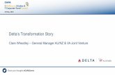 Delta’s Transformation Story · • Delta is more valuable than ever and is the market’s highest valued airline • Average stock price has increased 30% since 2015 • 2018 forecasted