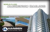 WORLD-CLASS ALUMINUM RAILING - Sweets · PDF file 3,200 linear feet of glass railing systems on exterior balconies. General Contractor - Swinerton Construction Company Architect -