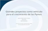 Grandes proyectos como vehículo para el crecimiento de las ... · para el crecimiento de las Pymes Javier Monsalve Castro Gerente . INFIPEREIRA . Feria de servicios empresariales