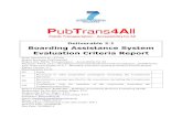 Public Transportation - Accessibility for AllP ubT rans4A ll Public Transportation - Accessibility for All Deliverable 2.1 Boarding Assistance System Evaluation Criteria Report Grant