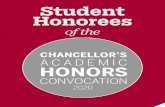 Student Honorees of the 2020 Chancellor's Academic Honors ...€¦ · Chancellor’s Academic Honors Convocation Help us celebrate the 2020 student recipients of various campus awards.