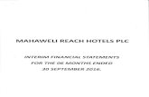 MAHAWELI REACH HOTELS PLC · MAHAWELI REACH HOTELS PLC STATEMENT OF FINANCIAL POSITION Audited 31.03.2016 Unaudited as at 30.09.2016 Rs. Unaudited as at 30.09.2015 Rs. Assets N0n-current