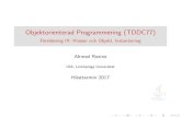 Objektorienterad Programmering (TDDC77)TDDC77/material/lectures/9-objekt.pdf · Objektorienterad Programmering (TDDC77) FöreläsningIX:KlasserochObjekt,Instantiering AhmedRezine