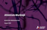 Ahlstrom-Munksjö · Munksjö 2015 EUR 1.1bn EUR 94m 2,900 Ahlstrom 2015 EUR 1.1bn EUR 105m 3,300 Expera 2017 EUR 616m EUR 61m ... Glass Fiber Tissue • Market position #1 in flooring