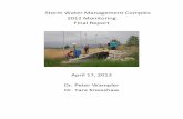 Storm Water Management Complex 2012 Monitoring Final Report · 4/17/2013  · Final Report April 17, 2013 Dr. Peter Wampler Dr. Tara Kneeshaw . ... contaminants following precipitation