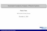 RWTH Aachen University, Germany Automated Complexity Analysis of Rewrite Systems Florian Frohn RWTH