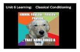 Unit 6 Learning: Classical Conditioning€¦ · Classical Conditioning • Ivan Pavlov • Russian scientist that Studied Digestion of Dogs. • Interesting: • Before pursuing science