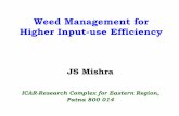 Weed Management for Higher Input-use Efficiency · Weed Control (WC) 1193 865 794 Insect pest/Disease Control (IDC) 913 565 667 ... Paddy (direct seeded) 20-37 5-14 17-48 47-86 Paddy