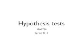 Hypothesis testsA way of doing hypothesis tests Start with a null hypothesis H 0for the DGM, which you don’t want to reject unless you have enough evidence to reject it, and an alternative