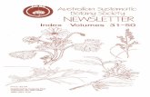 AlAstral iaVl S~stematic BotaVl~ Societ~ NEWSLETTER · 2018-06-25 · Soc. Newsletter Index Volumes 31-50 1 INTRODUCTION ASBS Newsletter Index Part 2 - Issued June 1992 This is the