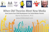 When Old Theories Meet New Media · Lev Vygotsky (1896-1934) Jean Piaget (1896-1980) Maria Montessori (1870-1952) BF Skinner ... Dow Schüll Pavlov Vygotsky Csikszentmihalyi Lepper