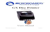 GX Disc Printer Mac - Microboards Technology Disc... · 2012-05-17 · Refill kits or non-Microboards ink cartridges are not recommended for use in the GX Disc Printer system. Use