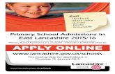 This information should be read along with the main ... · Academy Primary Schools in the Hyndburn, Ribble Valley, Burnley, Pendle and Rossendale areas. The policy for admission to