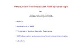 Introduction to biomolecular NMR spectroscopycjl/docs/nmr_intro.pdf · Principles of NMR: nuclear spin A nuclear spin of I > 0 is associated with a nuclear magnetic dipole moment