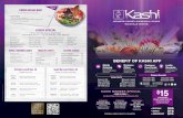 KASHI JAPANESE · 2019-11-25 · Kashi Sushi 10 pcs of chefs selected sushi and tuna roll * Kashi Sashimi 24 pcs of chef's selected sashimi * Tricolor Sushi Combination Dinner Select