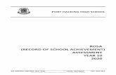 ROSA (RECORD OF SCHOOL ACHIEVEMENT) …...Year 10 Assessment Policy Handbook 3 13/12/2019 RoSA REPORTING AND GRADES The RoSA shows a student’s comprehensive record of academic achievement,