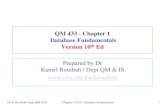 QM 433 - Chapter 1 Database Fundamentals Version 10th Ed · Dr K. Rouibah / dept QM & IS Chapter 1 (433) Database fundamentals 18 Database Management System (DBMS) DBMS manages data