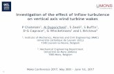 Investigation of the effect of inflow turbulence on ... · Investigation of the effect of inflow turbulence on vertical axis wind turbine wakes 1 P Chatelain1, M Duponcheel1, S Zeoli2,