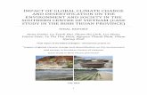 Impact of global climate change and desertification on the … · 2013-09-16 · Desertification and drought mainly occurs in the Southern part of Central Vietnam, including the provinces