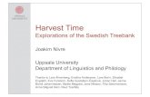Harvest Time - Uppsala Universitynivre/docs/HarvestTime.pdf · Harvest Time Swedish Treebank 1.1: 1.3 million words of written Swedish Morphological annotation ( ) Syntactic annotation
