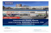 Hampton Park Plaza - LoopNet€¦ · OTTAWA, ON K1Z 7L6 PHONE 613.745.6850 FAX 613.745.1272 CENTRE PROFILE Total Square Feet 98,805 Number of Levels 2 Number of Stores and Services