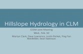 Hillslope Hydrology in CLM - CESM®Hillslope Hydrology in CLM CESM Joint Meeting Wed., Feb. 10 . Martyn Clark, Dave Lawrence, Justin Perket, Ying Fan Reinfelder, Sean Swenson