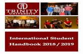 International Student Handbook 2018 / 2019...Required Documents in order to obtain an F-1 Visa: Signed I-20A-, ertificate of Eligibility for Nonimmigrant (F-1) Status Students SEVIS