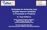 Strategies for Achieving Lean Despite Inherent Variability in … · McManus – Strategies for Achieving Lean Despite Inherent Variability in Processes or Products – July 15, 2014