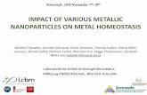 IMPACT OF VARIOUS METALLIC NANOPARTICLES ON METAL … · Main results 1) Correlation coordination number and d(Ag-S) for Ag-complex with bioinspired ligands and Ag-biomolecules containing
