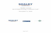 “Shalby Limited Q2 FY2020 Earnings Conference Call ... · Shalby Limited November 11, 2019 Page 3 of 21 Moderator: Ladies and gentlemen, good day and welcome to the Shalby Q2 FY2020