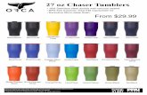 27 oz Chaser Tumblers - Custom Engraving Studio · Blue/White Red/Black Crimson/White Dark Maroon/ White Blue/Orange Azure/Clear Burnt Orange/ White Orange/White Lime/Clear Green/Yellow