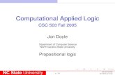 Computational Applied Logic · Propositional logic Statements and their uses What things can one express? •Sounds/exclamations/marks •Words •Statements •Sets of statements