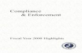 Compliance & Enforcement · 2010-01-19 · varied work accomplished by the Department’s compliance monitoring personnel in our fourth annual Compliance and Enforcement Highlights